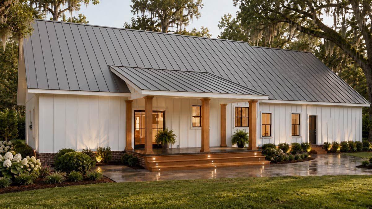 Plan 25088DH: Flexible 4-Bed Modern Farmhouse Ranch with Vaulted Cathedral Ceiling in Great Room - Image #3 - Country, Modern Farmhouse, New American, Ranch