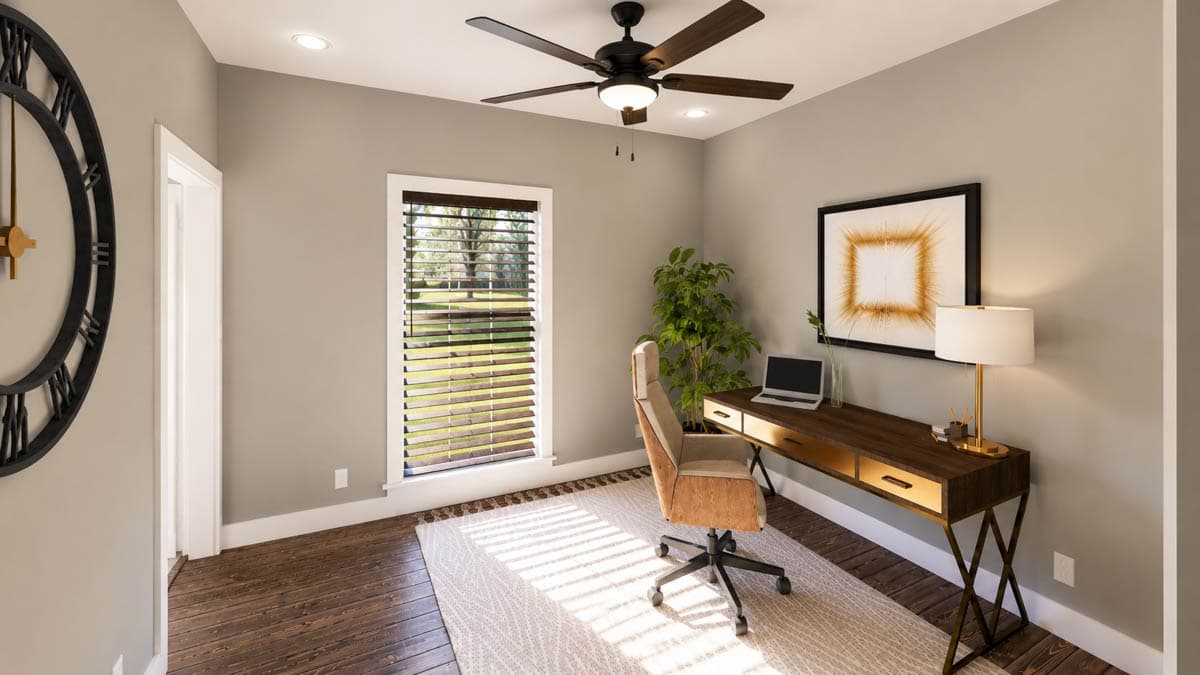 Plan 25088DH: Flexible 4-Bed Modern Farmhouse Ranch with Vaulted Cathedral Ceiling in Great Room - Image #14 - Country, Modern Farmhouse, New American, Ranch