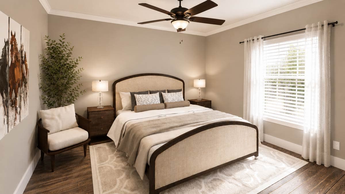 Plan 25088DH: Flexible 4-Bed Modern Farmhouse Ranch with Vaulted Cathedral Ceiling in Great Room - Image #15 - Country, Modern Farmhouse, New American, Ranch
