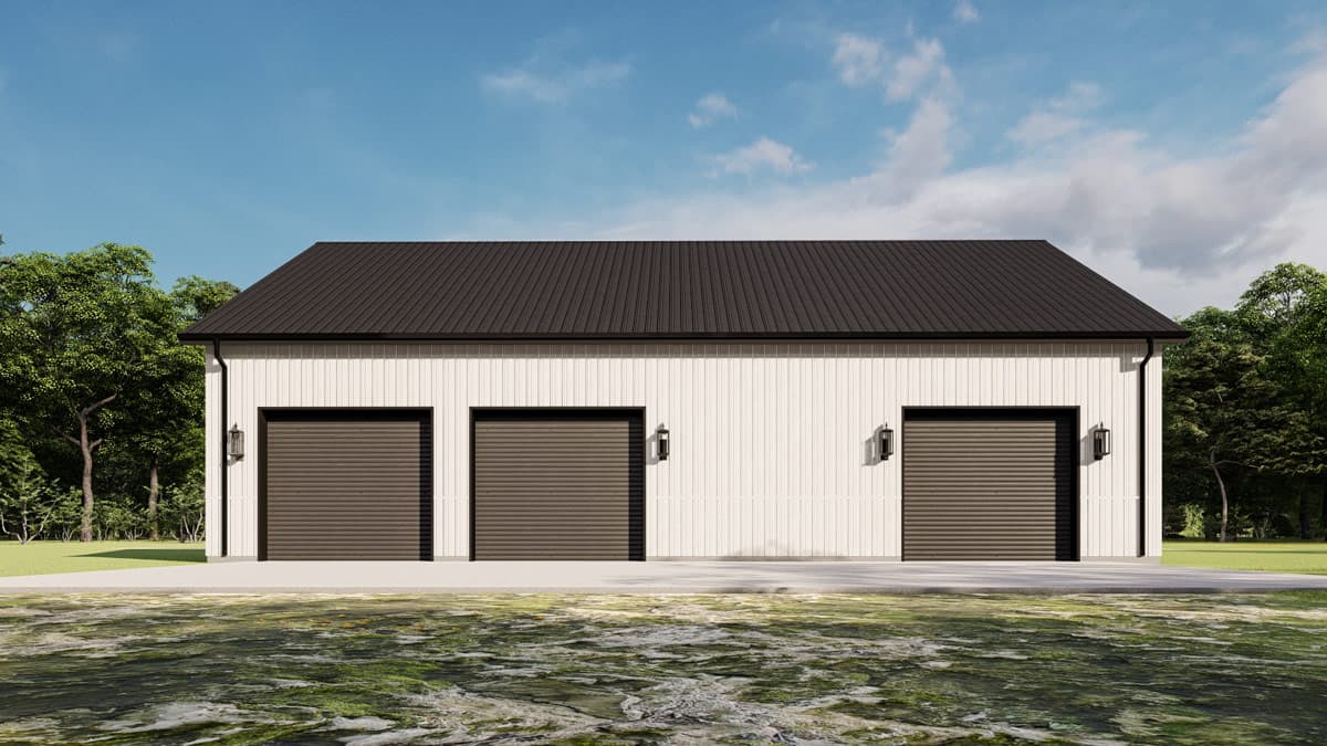 Plan 777078MTL: Modern Barndominium House Plan with Three Bedrooms and Attached Garage - Image #5 - Barndominium