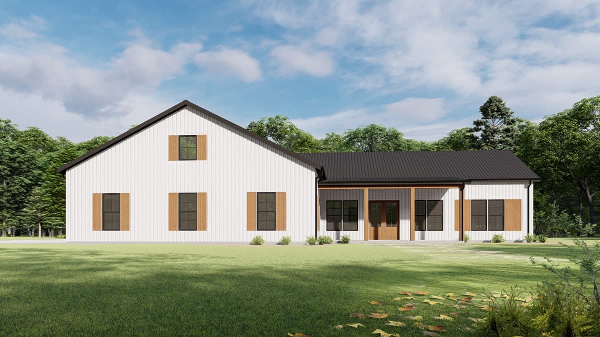 Plan 777078MTL: Modern Barndominium House Plan with Three Bedrooms and Attached Garage - Image #8 - Barndominium