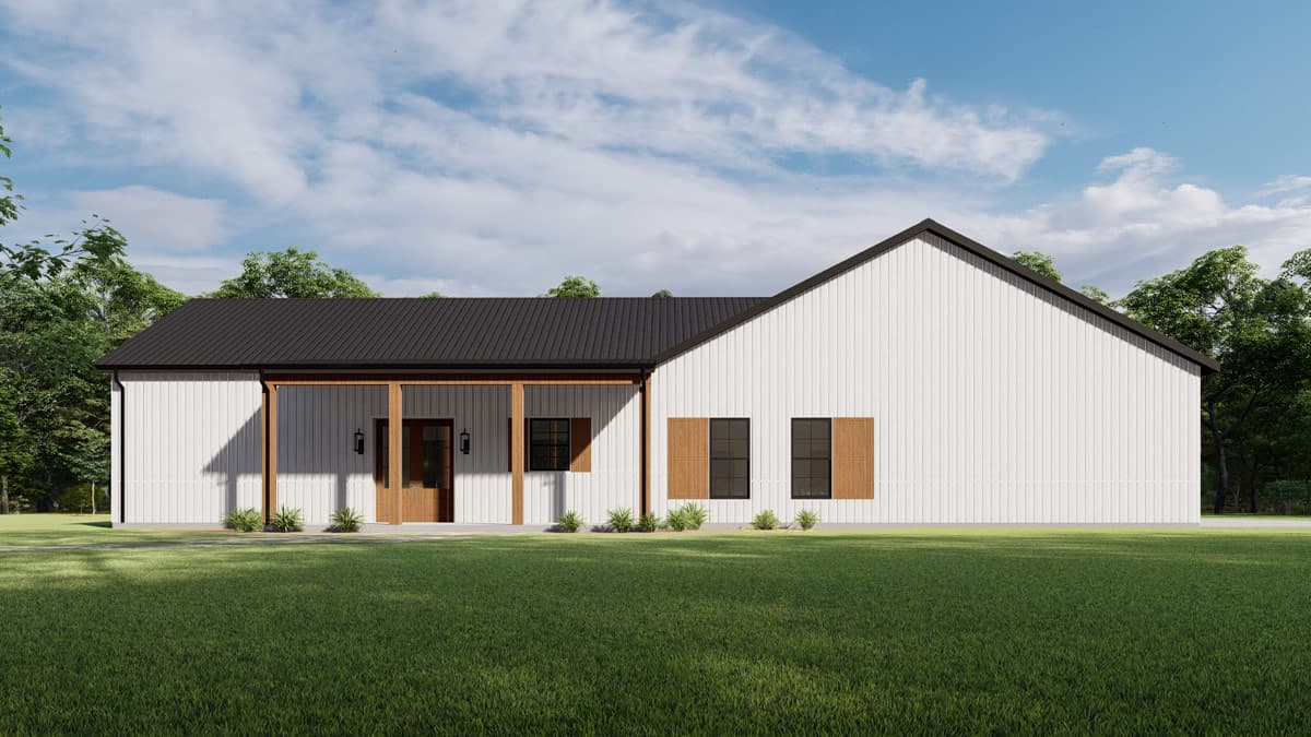 Plan 777078MTL: Modern Barndominium House Plan with Three Bedrooms and Attached Garage - Image #7 - Barndominium