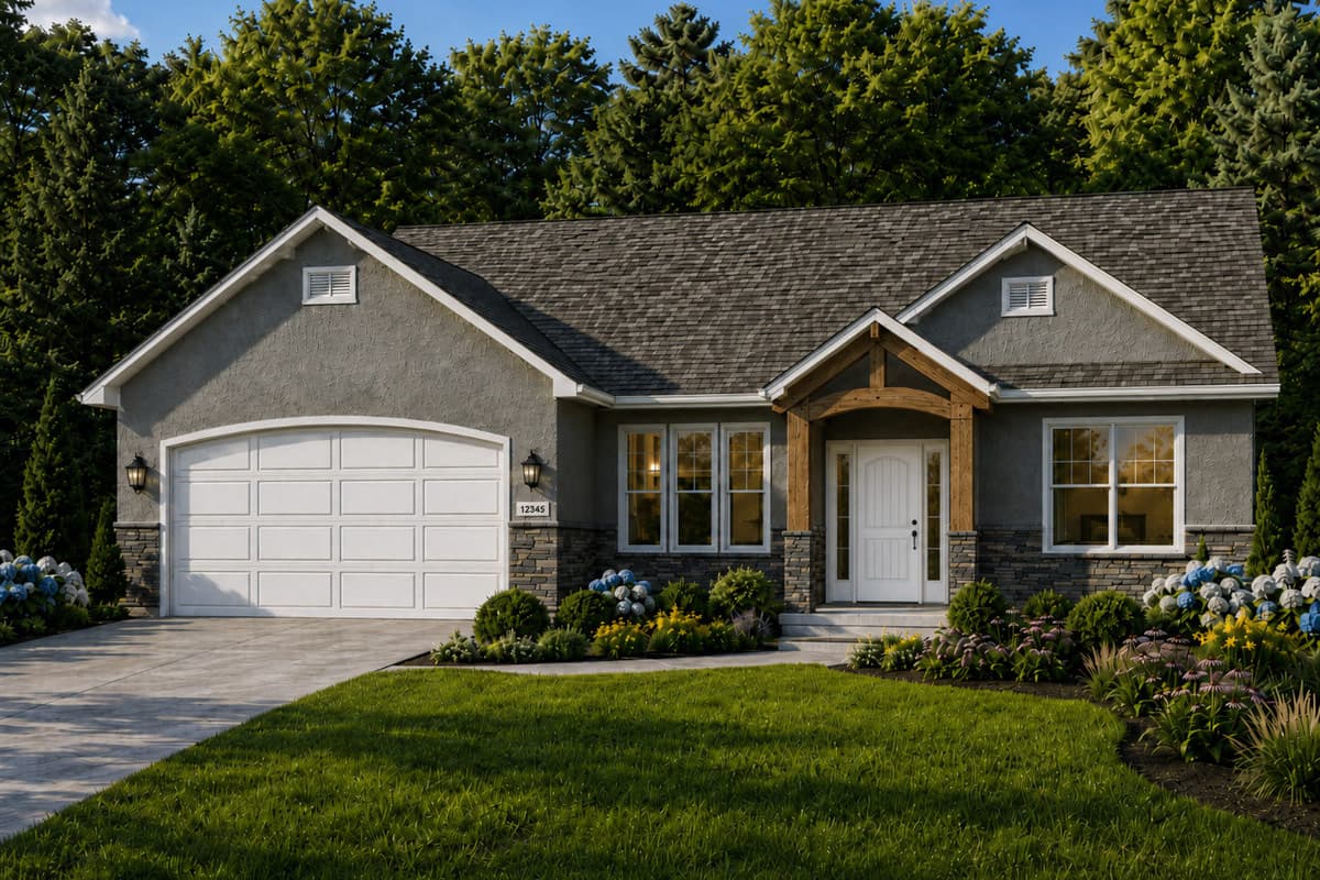 Plan image - 849150PGE:Charming Three Bedroom Craftsman Ranch House Plan with Two Car Garage
