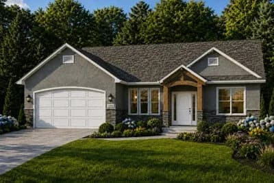 Charming Three Bedroom Craftsman Ranch House Plan with Two Car Garage