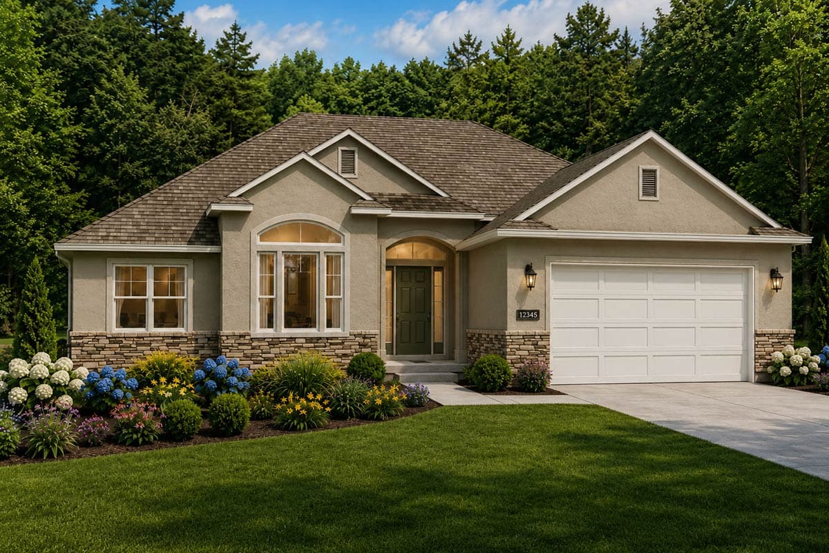 Plan image - 849151PGE:Three Bedroom Traditional Ranch House Plan with Two Car Garage