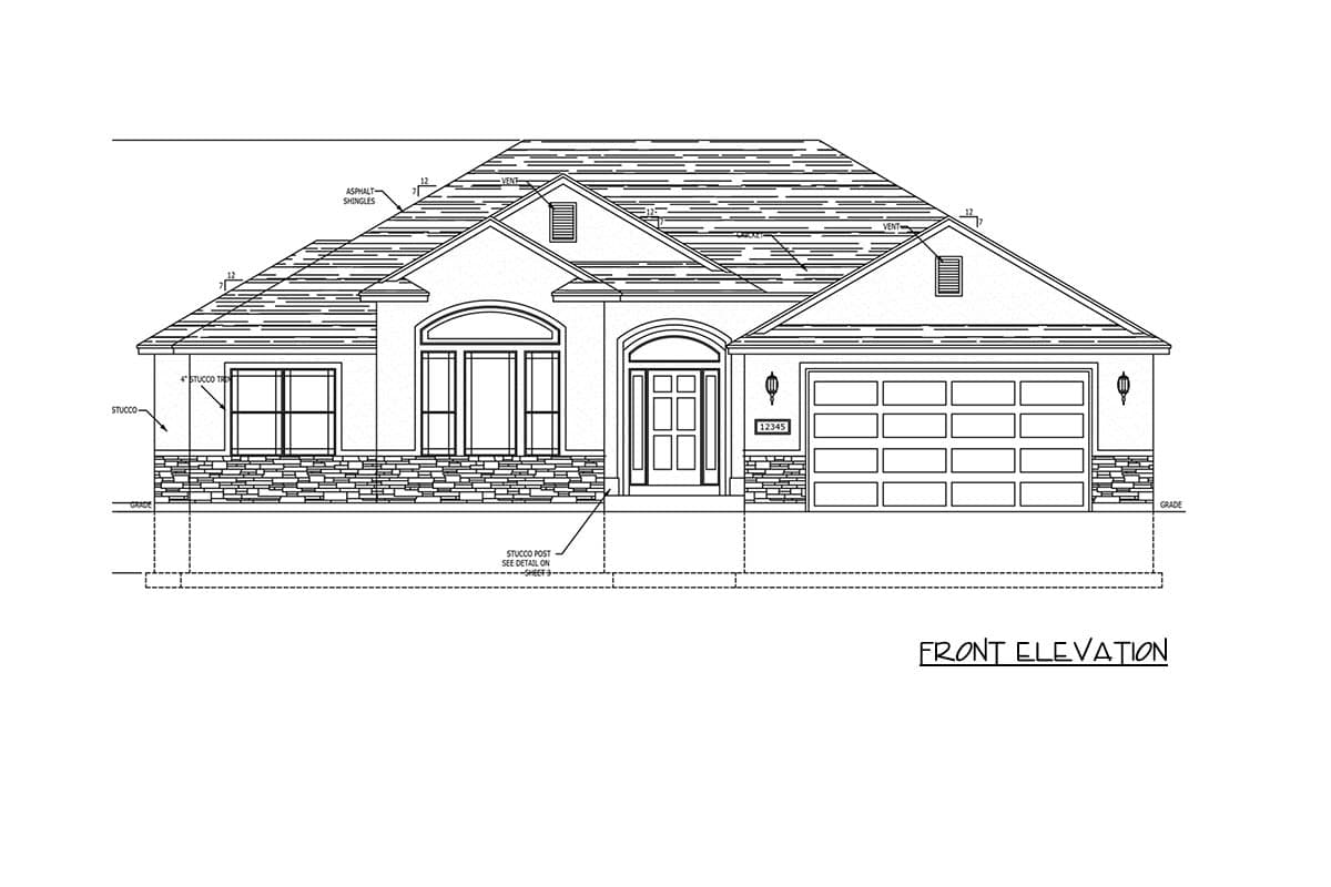 Plan 849151PGE: Three Bedroom Traditional Ranch House Plan with Two Car Garage - Image #3 - Ranch, Traditional