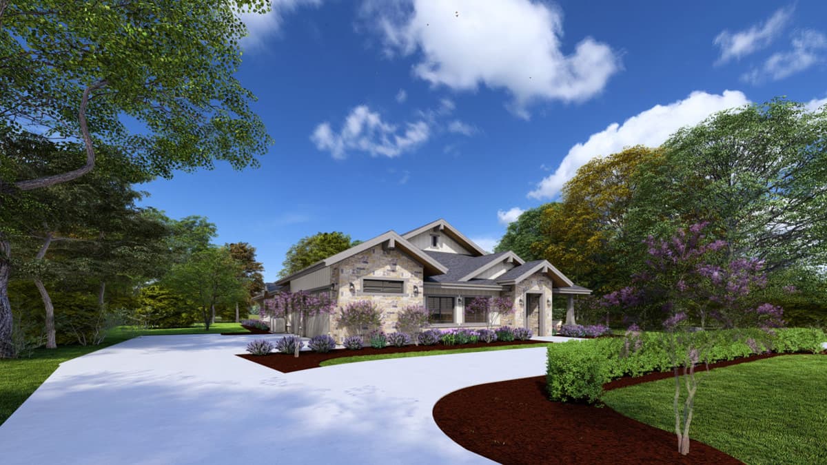 Plan 64574SC: Modern Craftsman House Plan with 3,321 Square Feet and Three-Car Garage - Image #4 - Country, Craftsman, Modern Farmhouse, Mountain