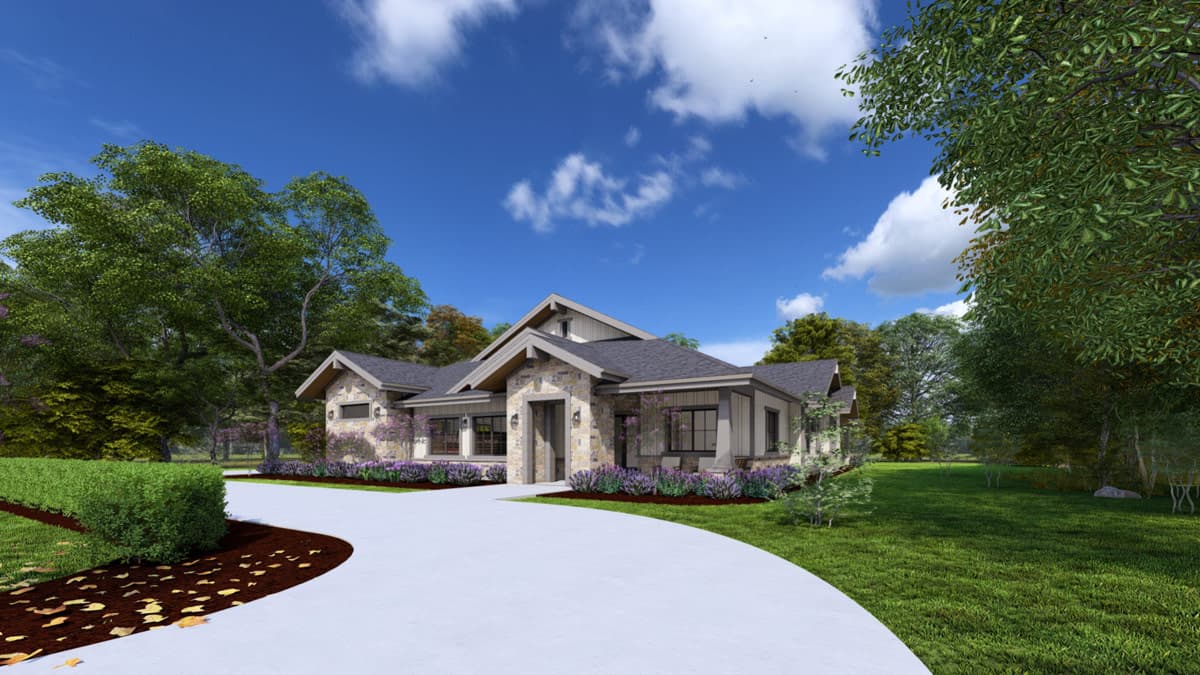 Plan 64574SC: Modern Craftsman House Plan with 3,321 Square Feet and Three-Car Garage - Image #5 - Country, Craftsman, Modern Farmhouse, Mountain