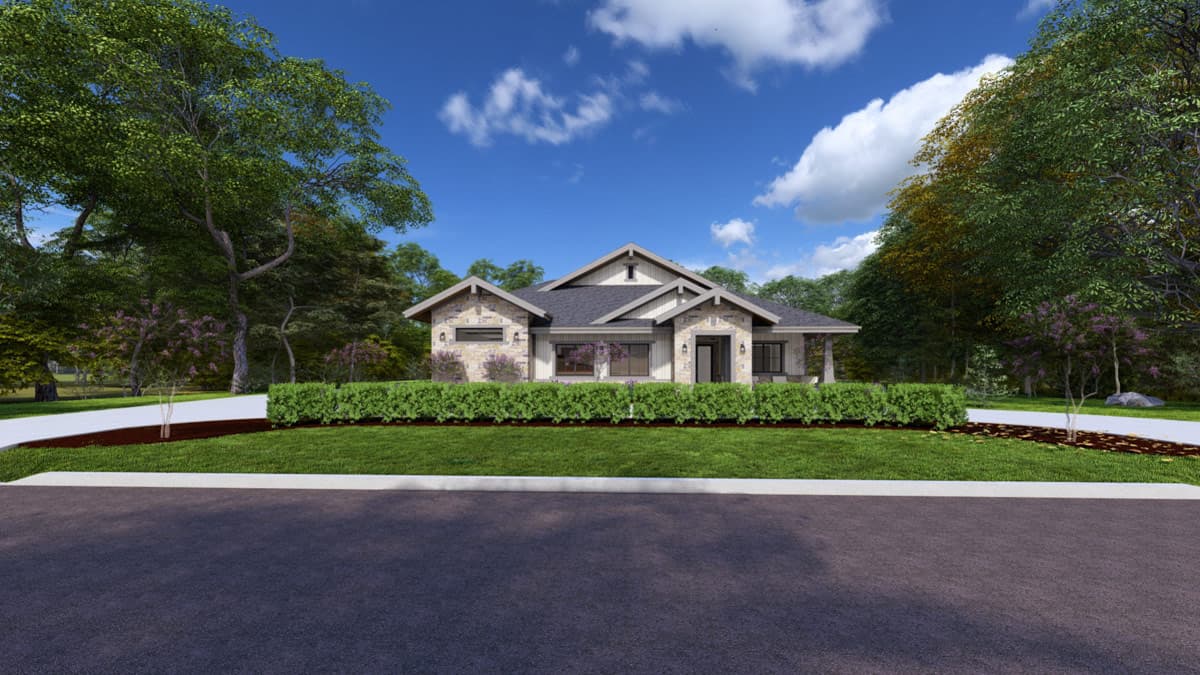 Plan 64574SC: Modern Craftsman House Plan with 3,321 Square Feet and Three-Car Garage - Image #6 - Country, Craftsman, Modern Farmhouse, Mountain