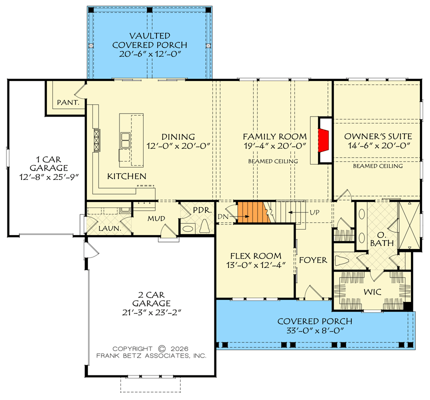 Plan 710452BTZ: 4-Bed Modern Farmhouse House Plan with Main Level Primary Suite - Floor Plan - Main Level - Cottage, Modern Farmhouse, New American, Traditional