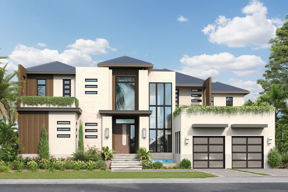 Plan image - 33284ZR:Coastal Contemporary House Plan with 3 Bedrooms and Rooftop Deck