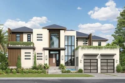 Coastal Contemporary House Plan with 3 Bedrooms and Rooftop Deck
