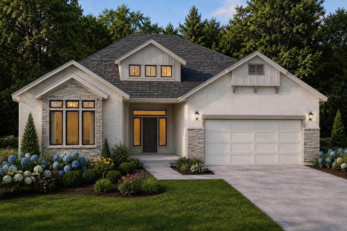 Plan image - 849154PGE:Contemporary Traditional House Plan with 3 Bedrooms and 2-Car Garage