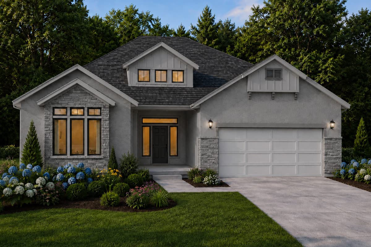 Plan 849154PGE: Contemporary Traditional House Plan with 3 Bedrooms and 2-Car Garage - Image #2 - Contemporary, Farmhouse, Traditional