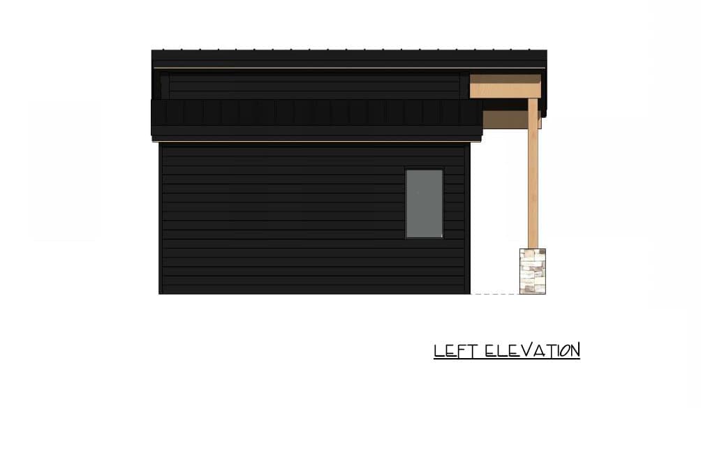 Plan 421047HFC: Modern Two Bedroom Mountain Cabin House Plan with Open Living Area - Image #3 - Cabin, Contemporary, Modern, Mountain
