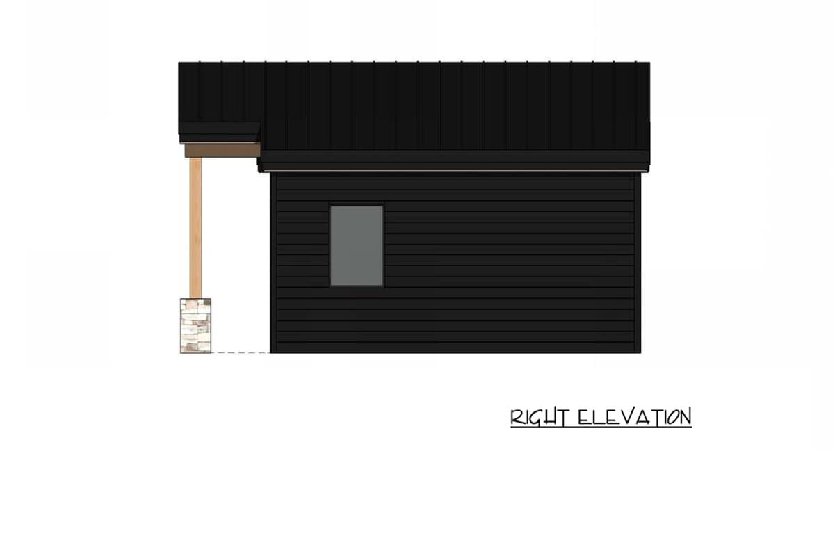 Plan 421047HFC: Modern Two Bedroom Mountain Cabin House Plan with Open Living Area - Image #5 - Cabin, Contemporary, Modern, Mountain