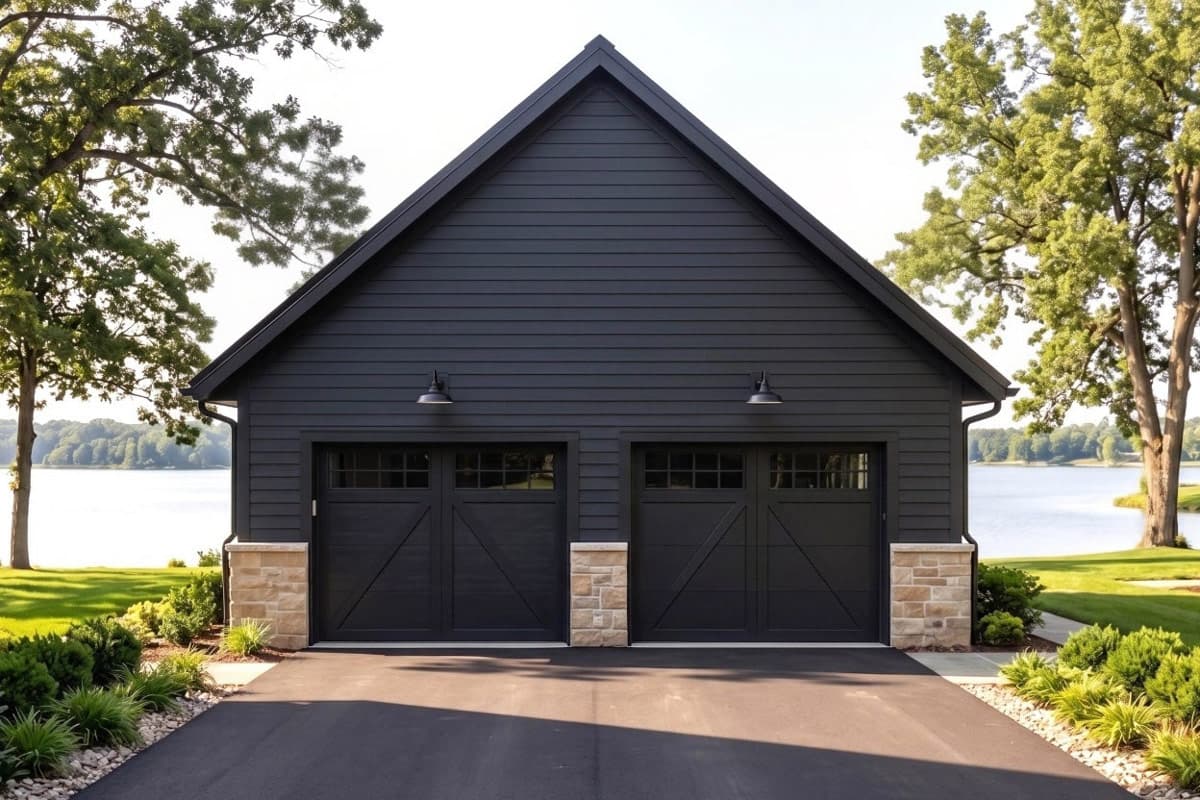 Plan 421048HFC: Farmhouse Two Car Garage House Plan with Steep Roofline - Image #1 - Farmhouse, New American