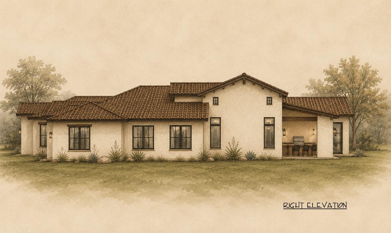 Plan 150036HRP: Sprawling Spanish Ranch House Plan with Courtyard and Three Bedrooms - Image #10 - Ranch, Spanish