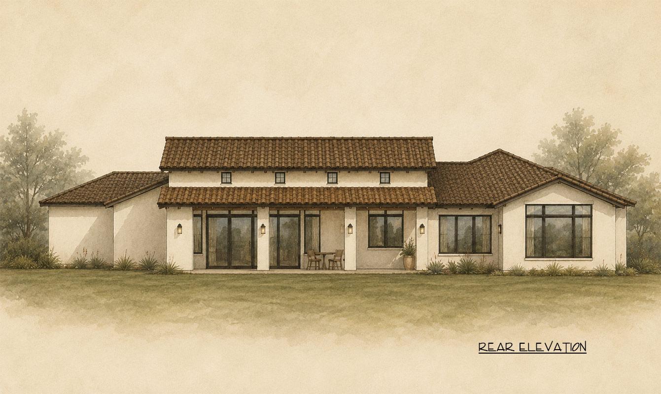 Plan 150036HRP: Sprawling Spanish Ranch House Plan with Courtyard and Three Bedrooms - Image #9 - Ranch, Spanish