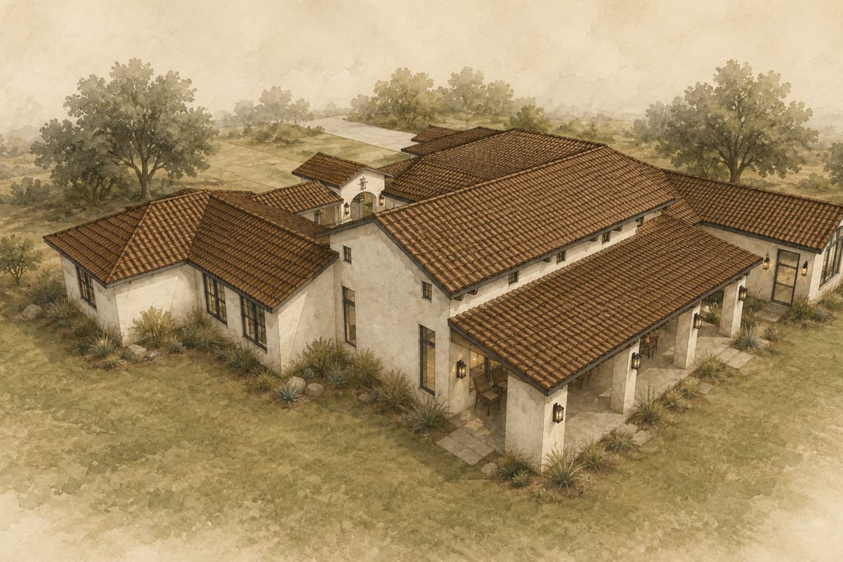Plan 150036HRP: Sprawling Spanish Ranch House Plan with Courtyard and Three Bedrooms - Image #14 - Ranch, Spanish