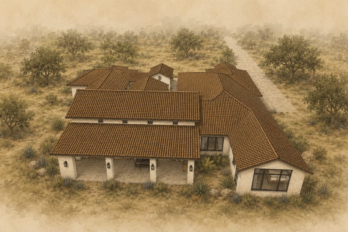 Plan 150036HRP: Sprawling Spanish Ranch House Plan with Courtyard and Three Bedrooms - Image #15 - Ranch, Spanish