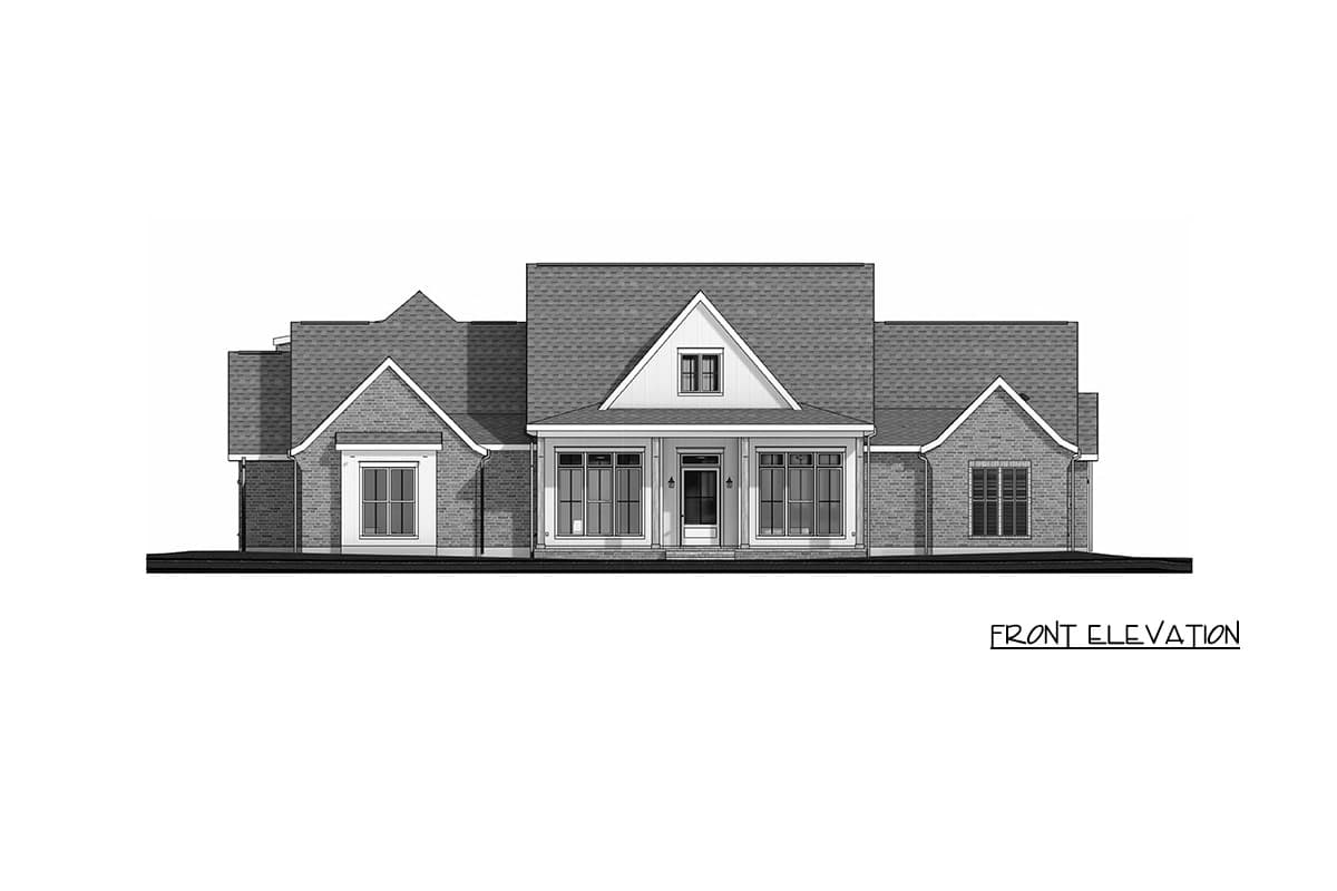 Plan 185051PHD: Transitional Farmhouse House Plan with Five Bedrooms and Three-Car Garage - Image #2 - Colonial, Farmhouse, Modern Farmhouse, Traditional, Transitional