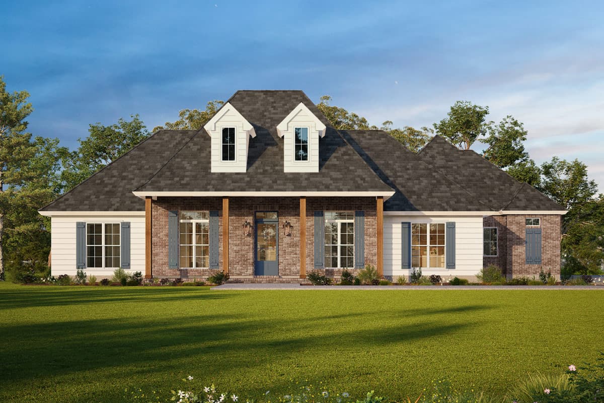 Plan image - 185052PHD:Elegant Southern Acadian House Plan with 4 Bedrooms and Bonus Space