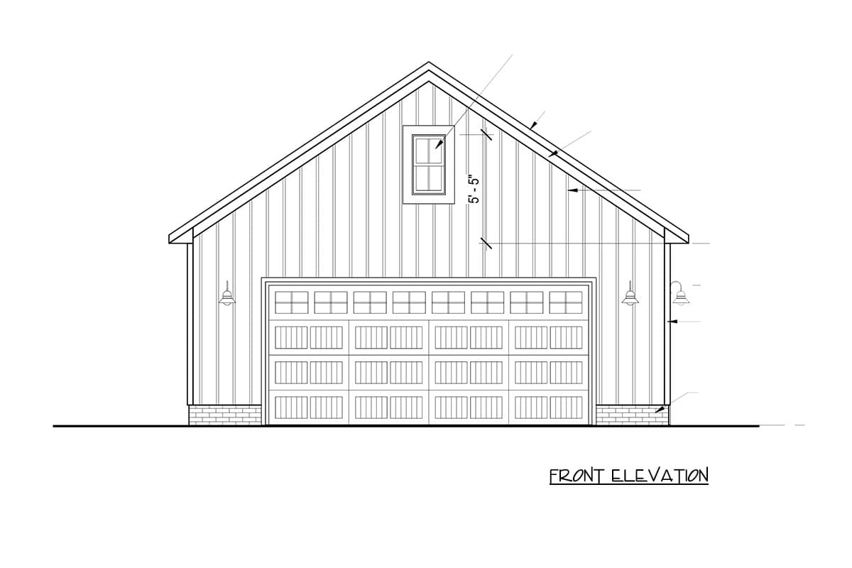 Plan 83685CRW: Farmhouse Style Two Car Garage House Plan - Image #2 - Craftsman, Farmhouse