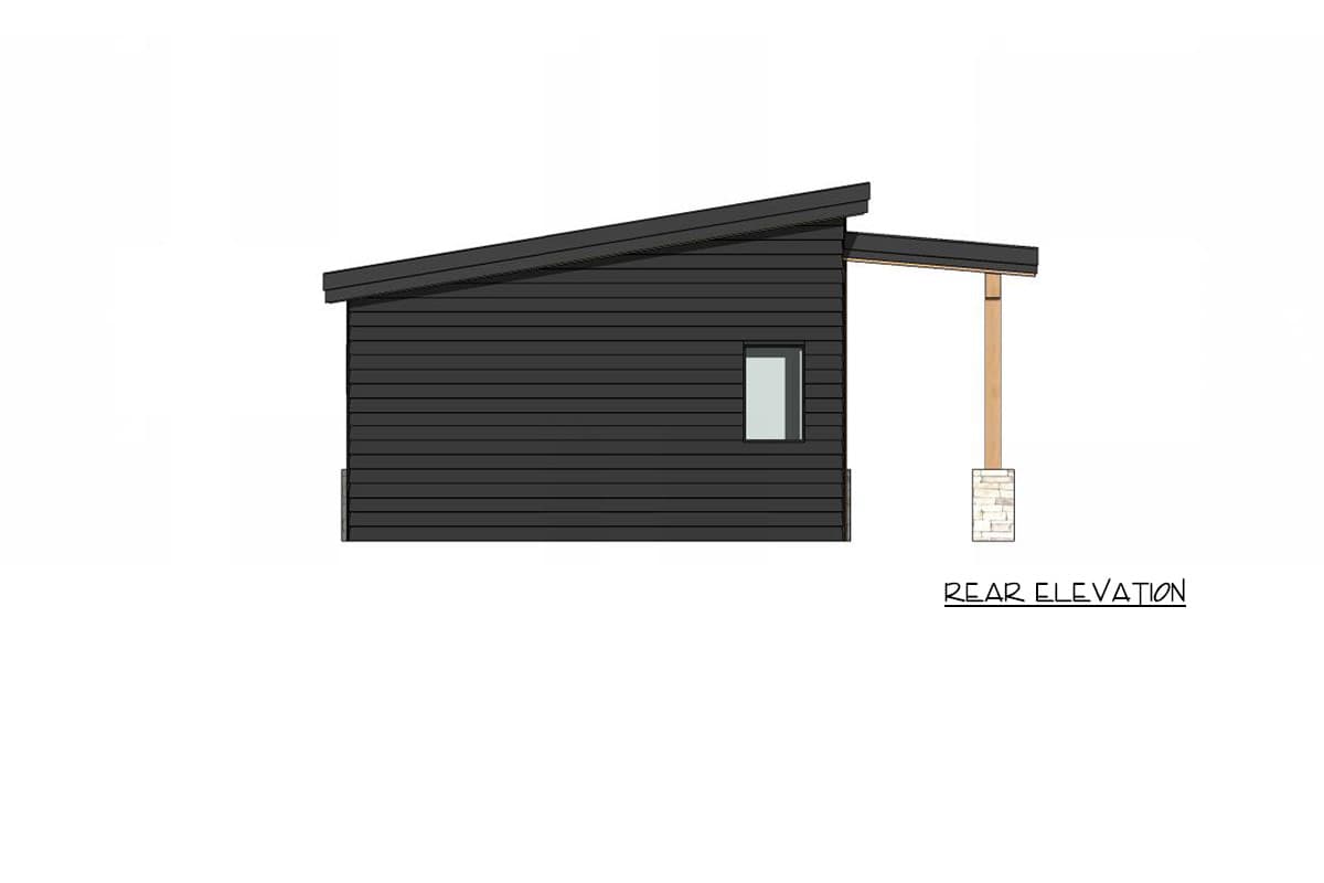 Plan 421050HFC: Mid-Century Modern Cabin ADU House Plan with Two Bedrooms and Expansive Porches - Image #4 - Cabin, Mid Century Modern, Modern, Mountain, Northwest