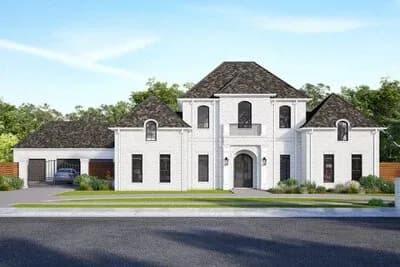 French Country House Plan with 5 Bedrooms and 3 Car Garage