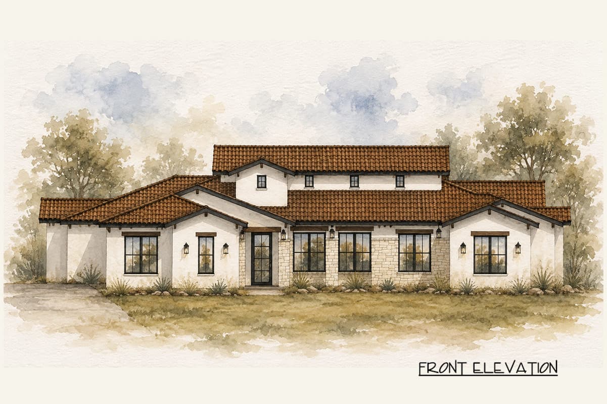 Plan 150037HRP: Sprawling Mediterranean Ranch House Plan with Three Bedrooms and Office - Image #7 - Hill Country, Mediterranean, Ranch, Southwest, Spanish
