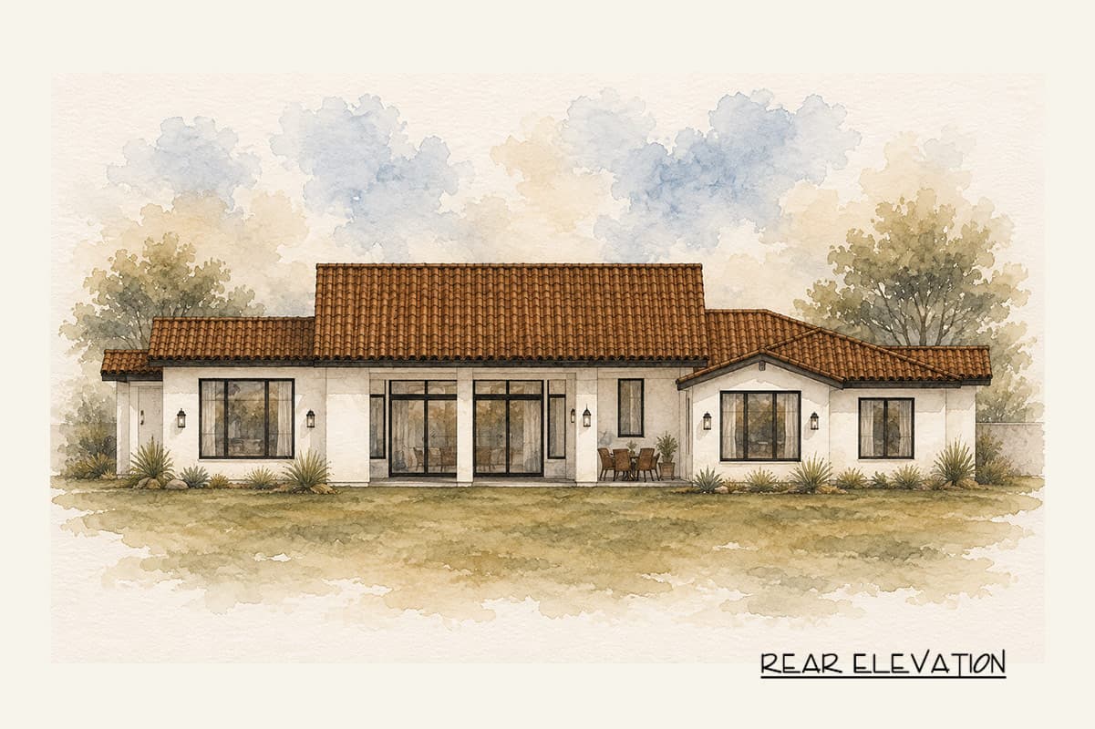 Plan 150037HRP: Sprawling Mediterranean Ranch House Plan with Three Bedrooms and Office - Image #9 - Hill Country, Mediterranean, Ranch, Southwest, Spanish