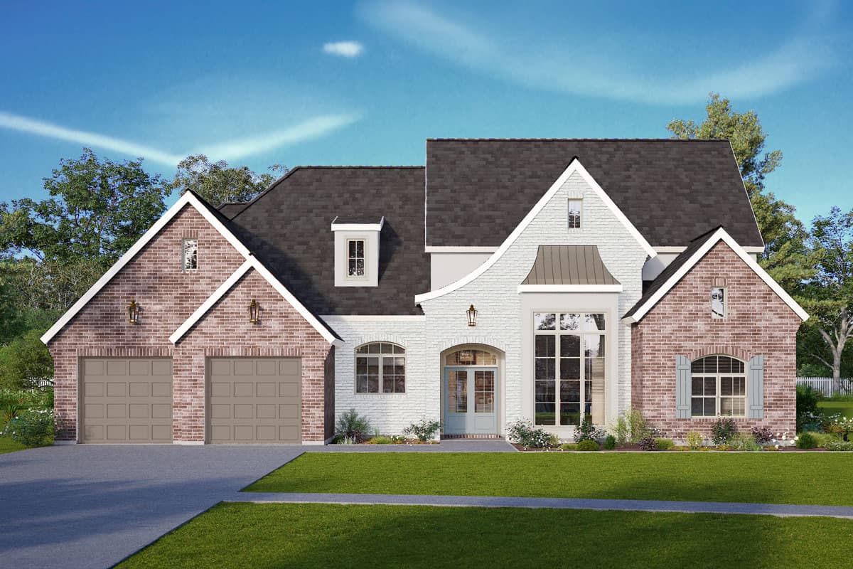 Plan image - 185054PHD:European French Country House Plan with Four Bedrooms and Outdoor Kitchen