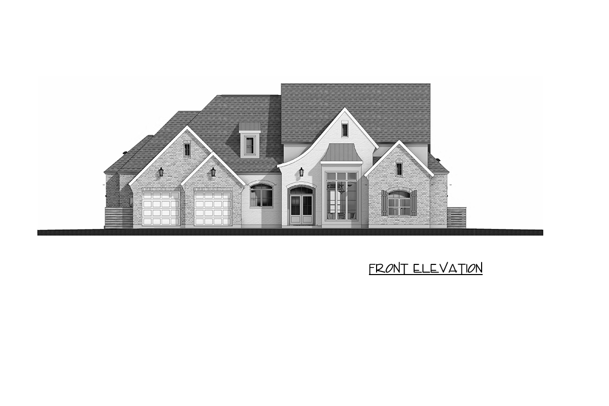 Plan 185054PHD: European French Country House Plan with Four Bedrooms and Outdoor Kitchen - Image #2 - European, French Country, Tudor
