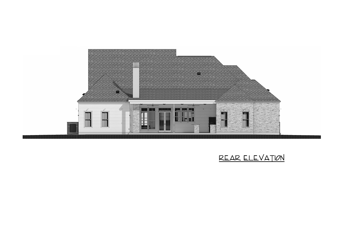 Plan 185054PHD: European French Country House Plan with Four Bedrooms and Outdoor Kitchen - Image #4 - European, French Country, Tudor