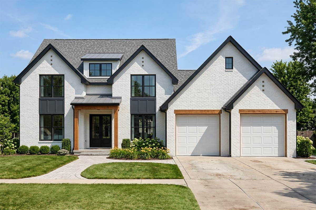 Plan 185055PHD: Modern Farmhouse House Plan with 4 Bedrooms and Formal Dining - Image #1 - Contemporary, Modern Farmhouse, New American, Transitional