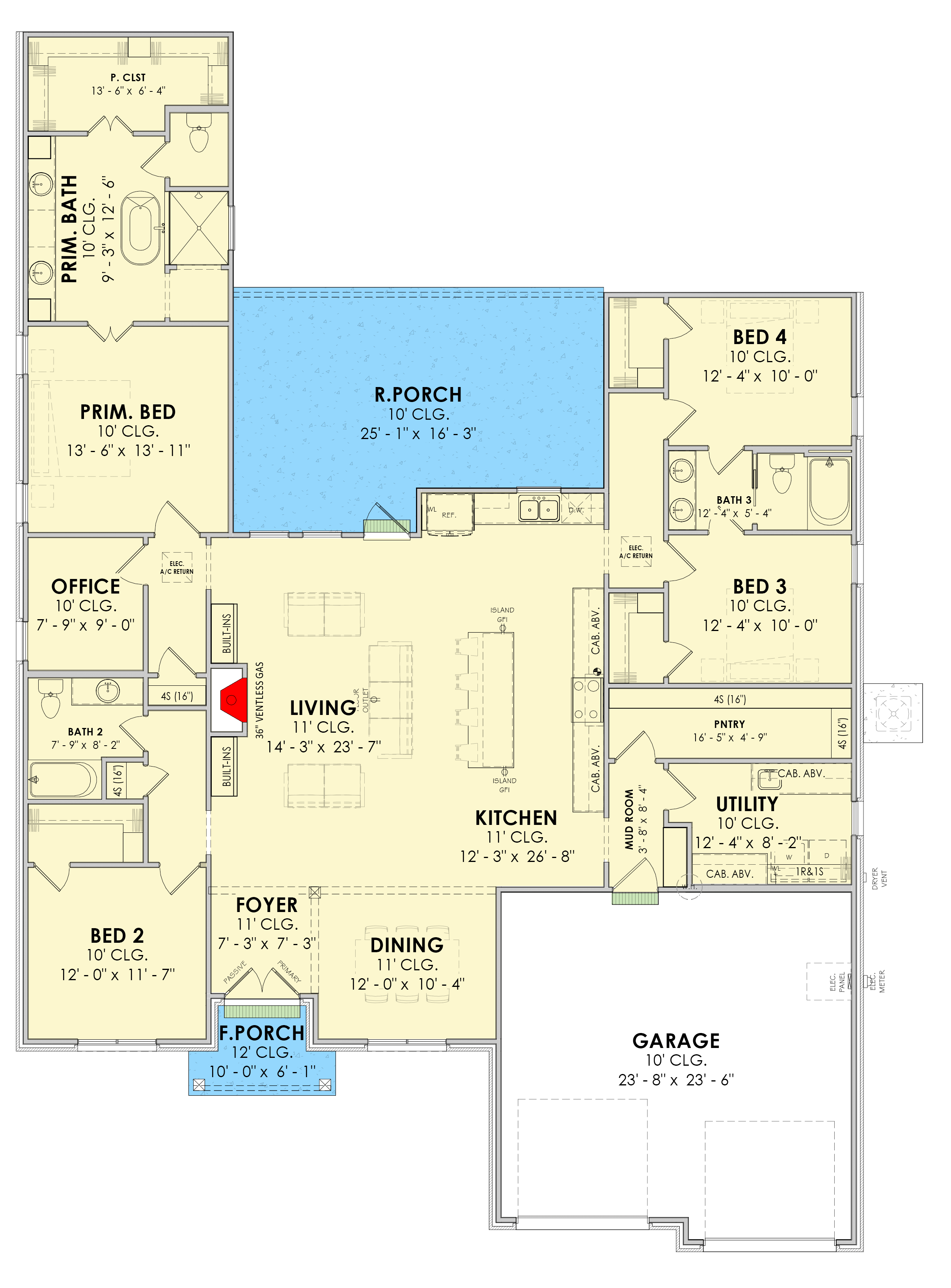Plan 185055PHD: Modern Farmhouse House Plan with 4 Bedrooms and Formal Dining - Floor Plan - Image #2 - Contemporary, Modern Farmhouse, New American, Transitional