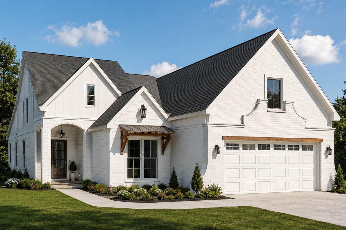 Plan image - 185058PHD:Modern Farmhouse House Plan with Four Bedrooms and Two-Story Great Room