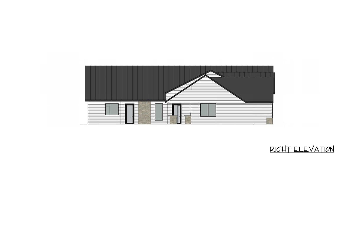 Plan 420200WNT: Contemporary Transitional Ranch House Plan with 4 Bedrooms and 3-Car Garage - Image #2 - Contemporary, Ranch, Transitional