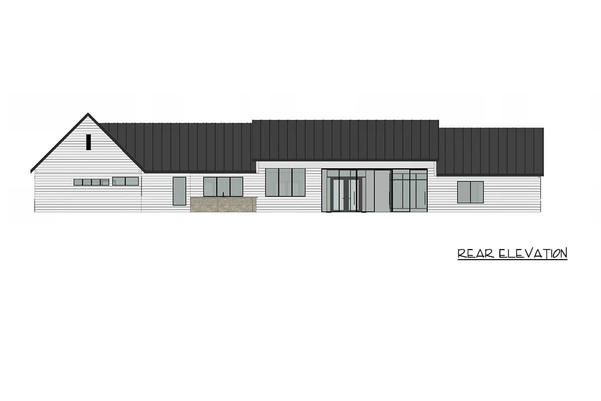 Plan 420200WNT: Contemporary Transitional Ranch House Plan with 4 Bedrooms and 3-Car Garage - Image #5 - Contemporary, Ranch, Transitional