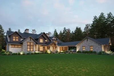 Luxurious Mountain House Plan with 4 Bedrooms and 4-Car Garage