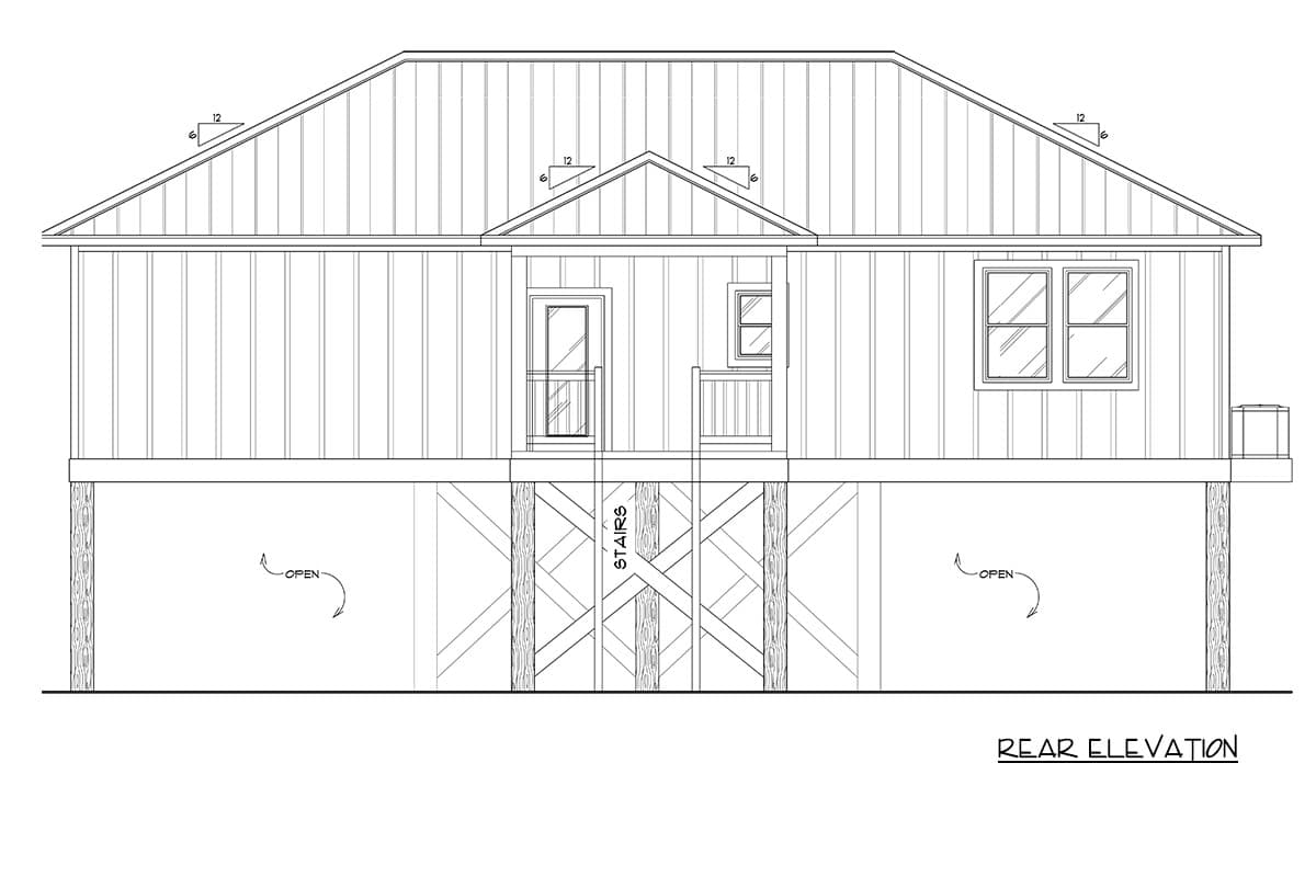Plan 461052DNN: Coastal Beach House Plan with Three Bedrooms and Drive Under Garage - Image #18 - Beach, Coastal, Florida-Style, Low Country, Vacation
