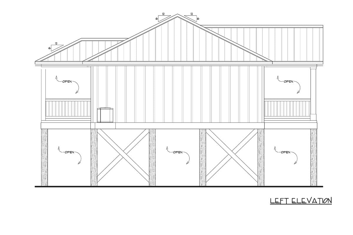Plan 461052DNN: Coastal Beach House Plan with Three Bedrooms and Drive Under Garage - Image #19 - Beach, Coastal, Florida-Style, Low Country, Vacation
