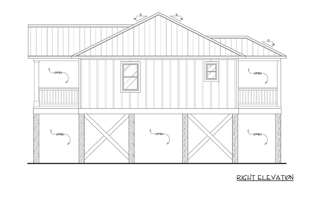 Plan 461052DNN: Coastal Beach House Plan with Three Bedrooms and Drive Under Garage - Image #20 - Beach, Coastal, Florida-Style, Low Country, Vacation