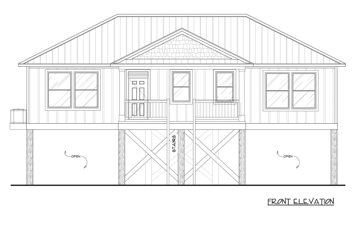 Plan 461052DNN: Coastal Beach House Plan with Three Bedrooms and Drive Under Garage - Image #17 - Beach, Coastal, Florida-Style, Low Country, Vacation