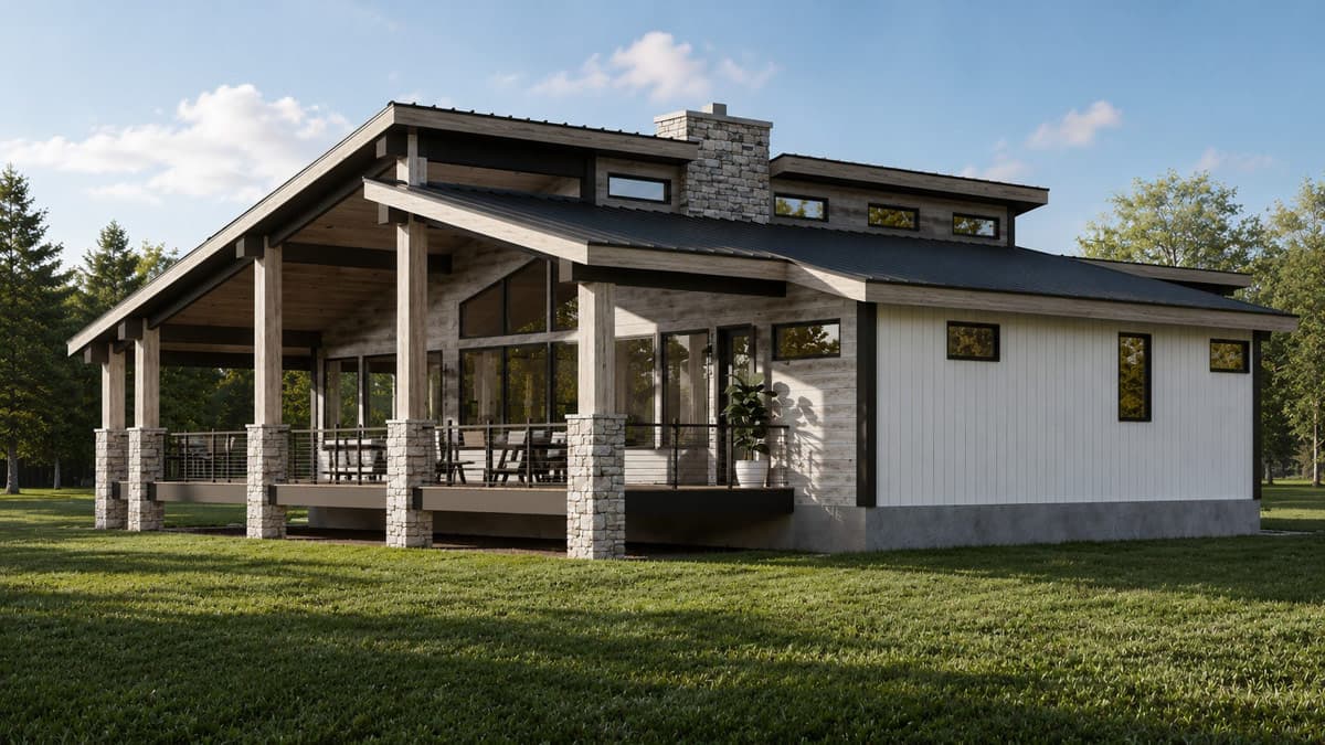 Plan 135463GRA: Modern New American House Plan with 3 Bedrooms and Porte Cochere - Image #5 - Contemporary, Craftsman, Modern, Mountain, New American