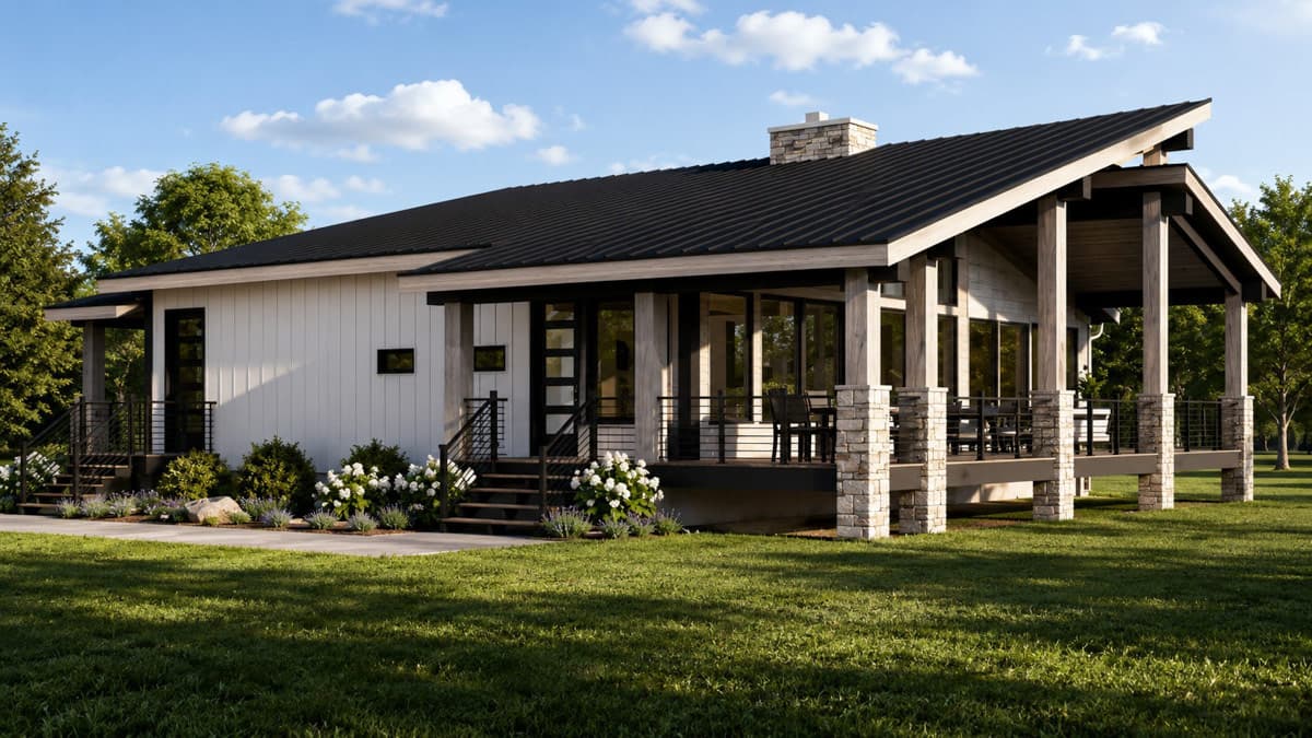 Plan 135463GRA: Modern New American House Plan with 3 Bedrooms and Porte Cochere - Image #3 - Contemporary, Craftsman, Modern, Mountain, New American