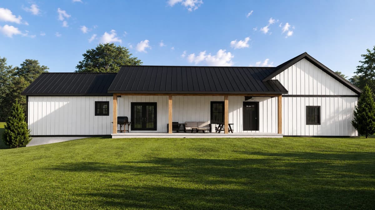 Plan 135464GRA: Modern Farmhouse Ranch House Plan with Three Bedrooms and Spacious Garage - Image #4 - Country, Craftsman, Modern Farmhouse, Ranch
