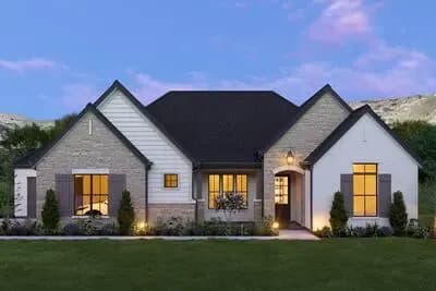 Modern Farmhouse House Plan with 3 Bedrooms and 3-Car Garage