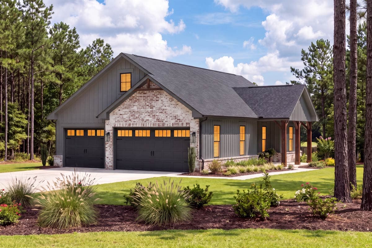 Plan 52056HZ: Stand-Alone 3-Car Garage Carriage House ADU Plan with 1-Bed Apartment in the Back - Image #3 - Carriage, Country, Modern Farmhouse, New American, Traditional